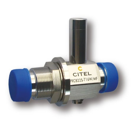 Citel Quarter Wave Stub, 800-2200 Mhz, 50 Ohm, 50Ka, 2500W, 716 Male-Female Connector PRC822S-716W/MF